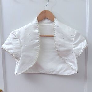 White Beaded/Sequined Bolero for Quince or Sweet 16 Dress